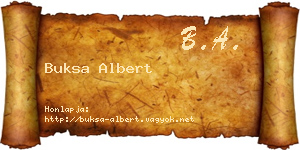 Buksa Albert névjegykártya