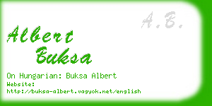 albert buksa business card